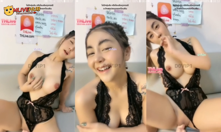 คลิปหลุดไลฟ์สดช่วยตัวเอง THLive น้องขนมชอบเอาดิลโด้ยัดหี อยู่คนเดียวเงี่ยนๆ แต่งชุดนอนไม่ได้นอนมาอ้อนเย็ดควย เอานิ้วแหย่จิ๋ม แล้วเอาควยปลอมซอยหีแก้คันจิมิ